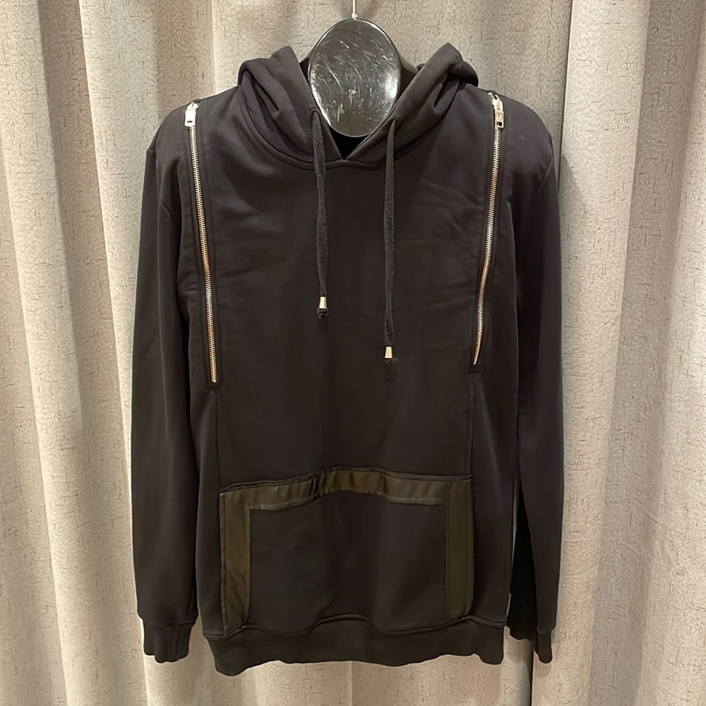 LCR Black Edition Hoodie Zipper Front Pocket Design Men’s XL Streetwear Black